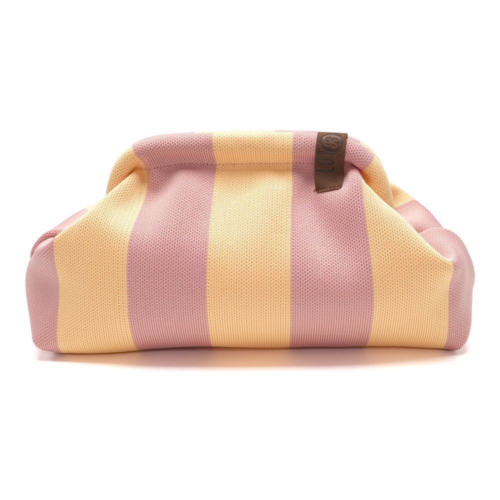 Sac Emma LOT83 tissu jersey polyester fermeture pince jaune & rose