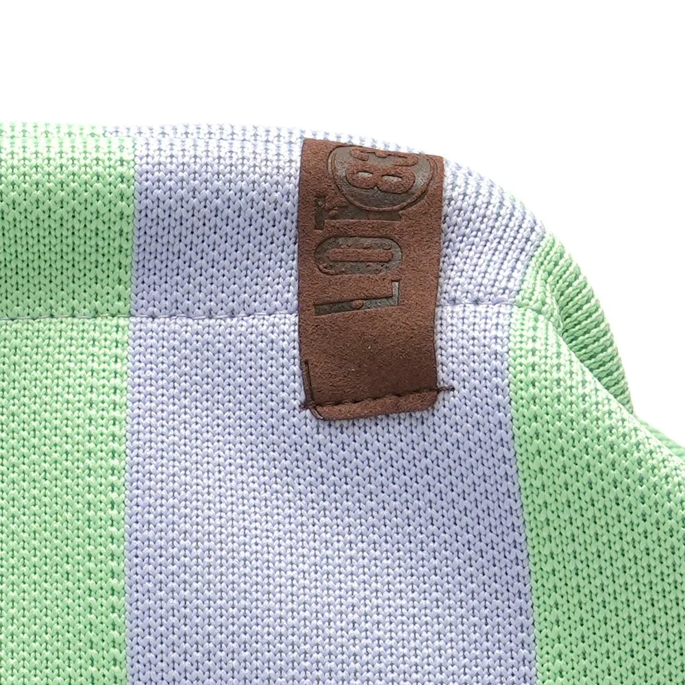 Pochette Emma LOT83 accessoire tendance rayé et léopard vert et bleu rayé