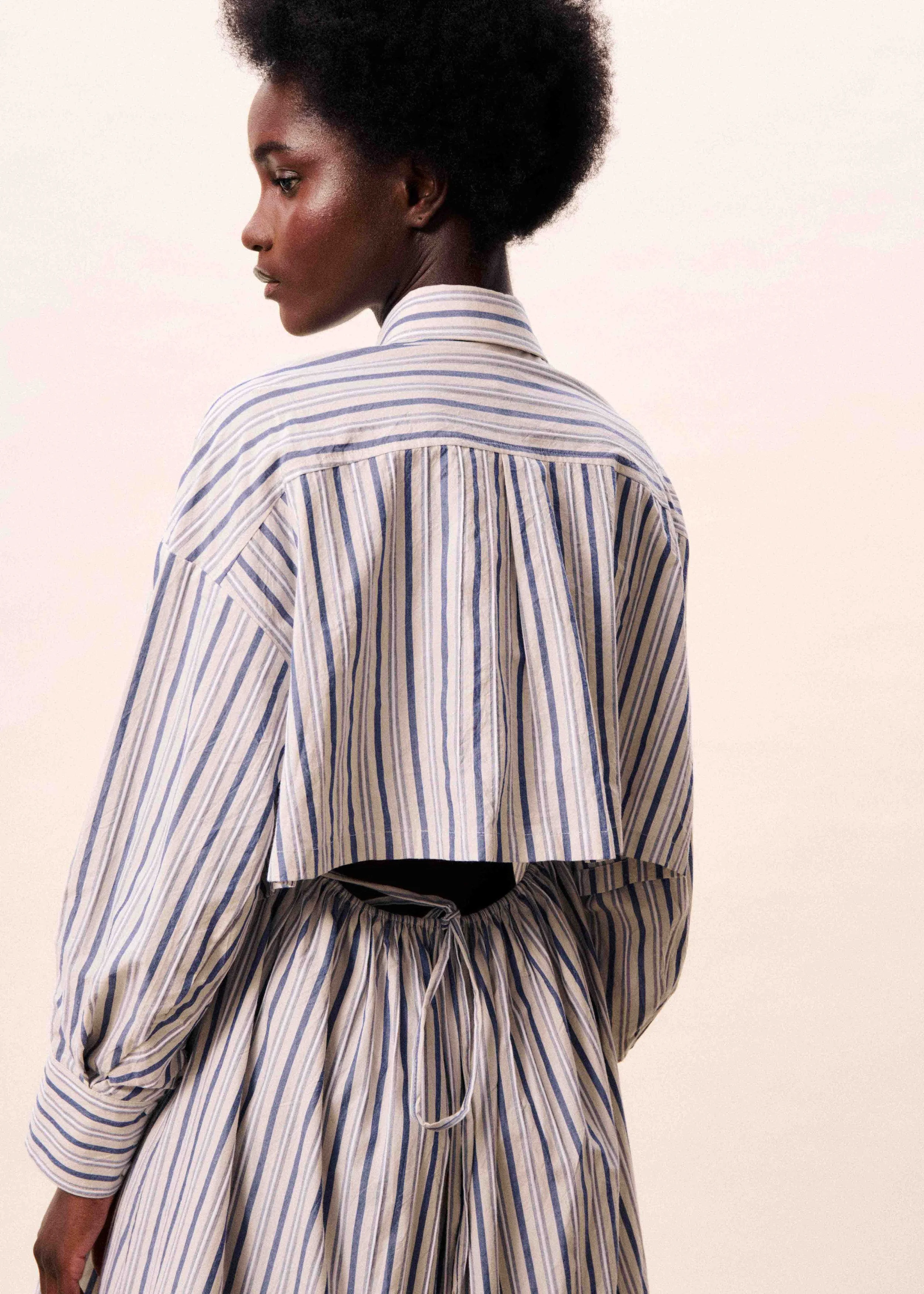 Robe Moana bleu jeans ouverte dans le dos FrnchParis