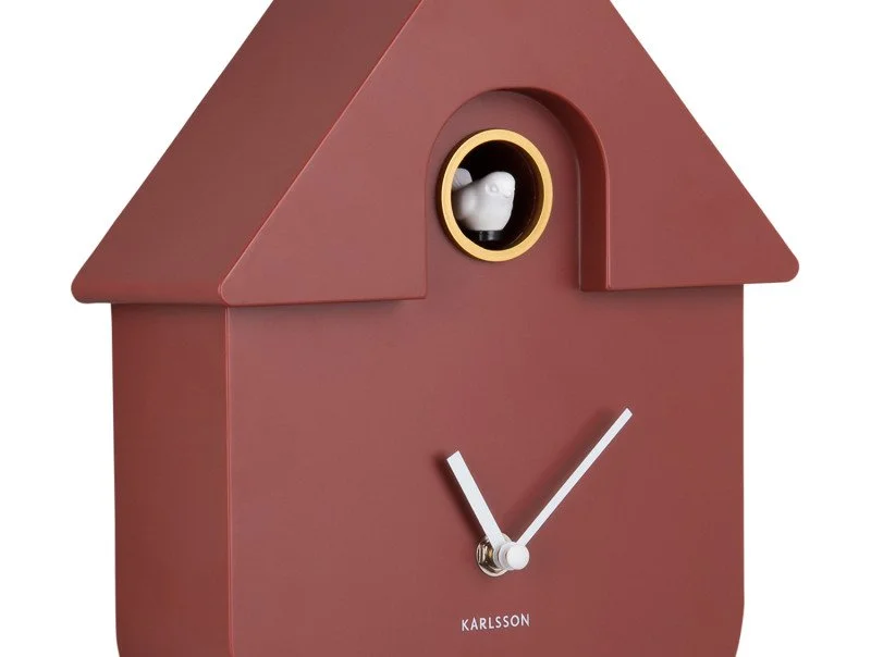 Horloge murale silencieuse design moderne rouge ocre