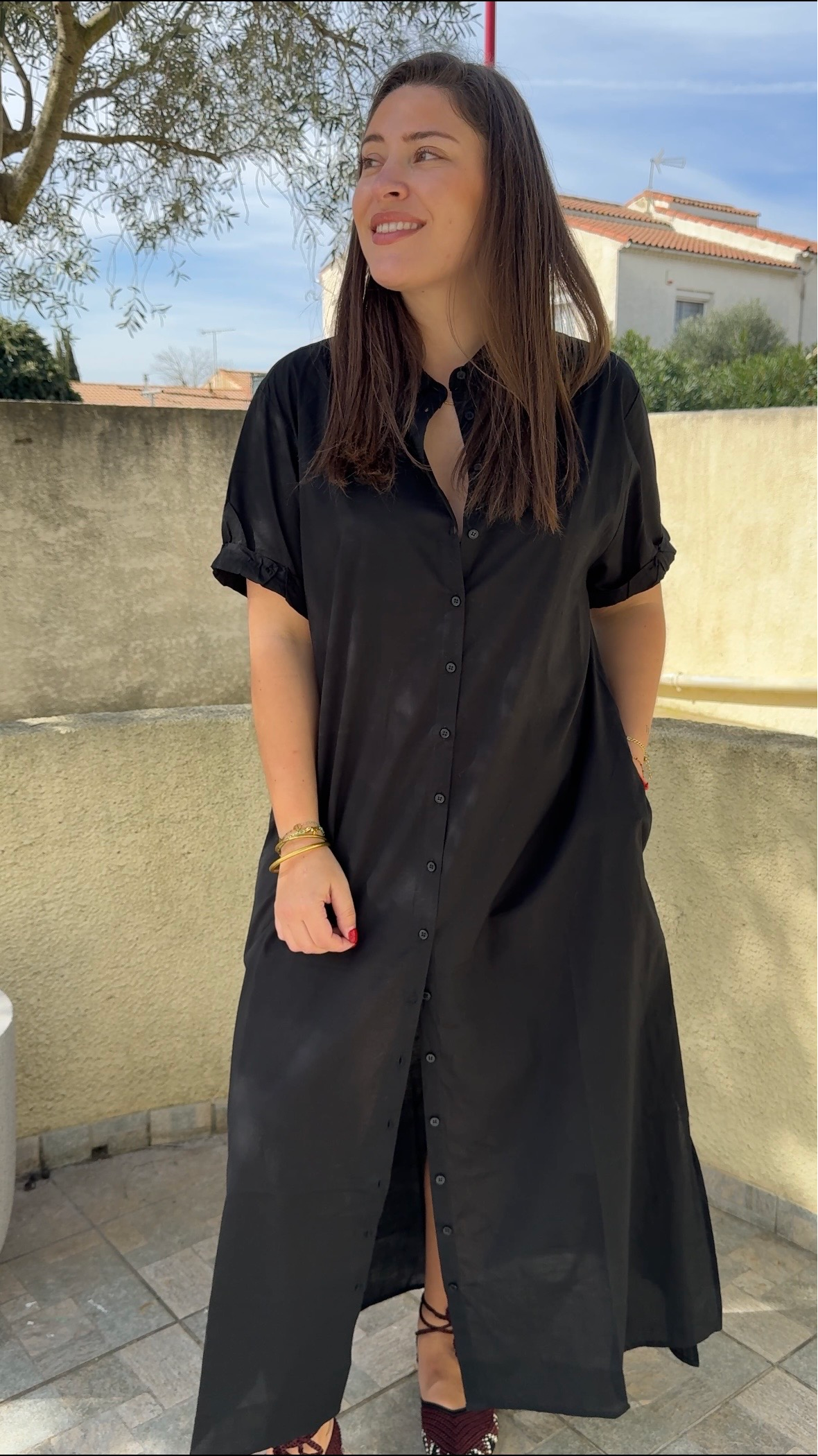 Robe Tampa noire Hod Paris en voile de coton pour un look féminin et aérien.