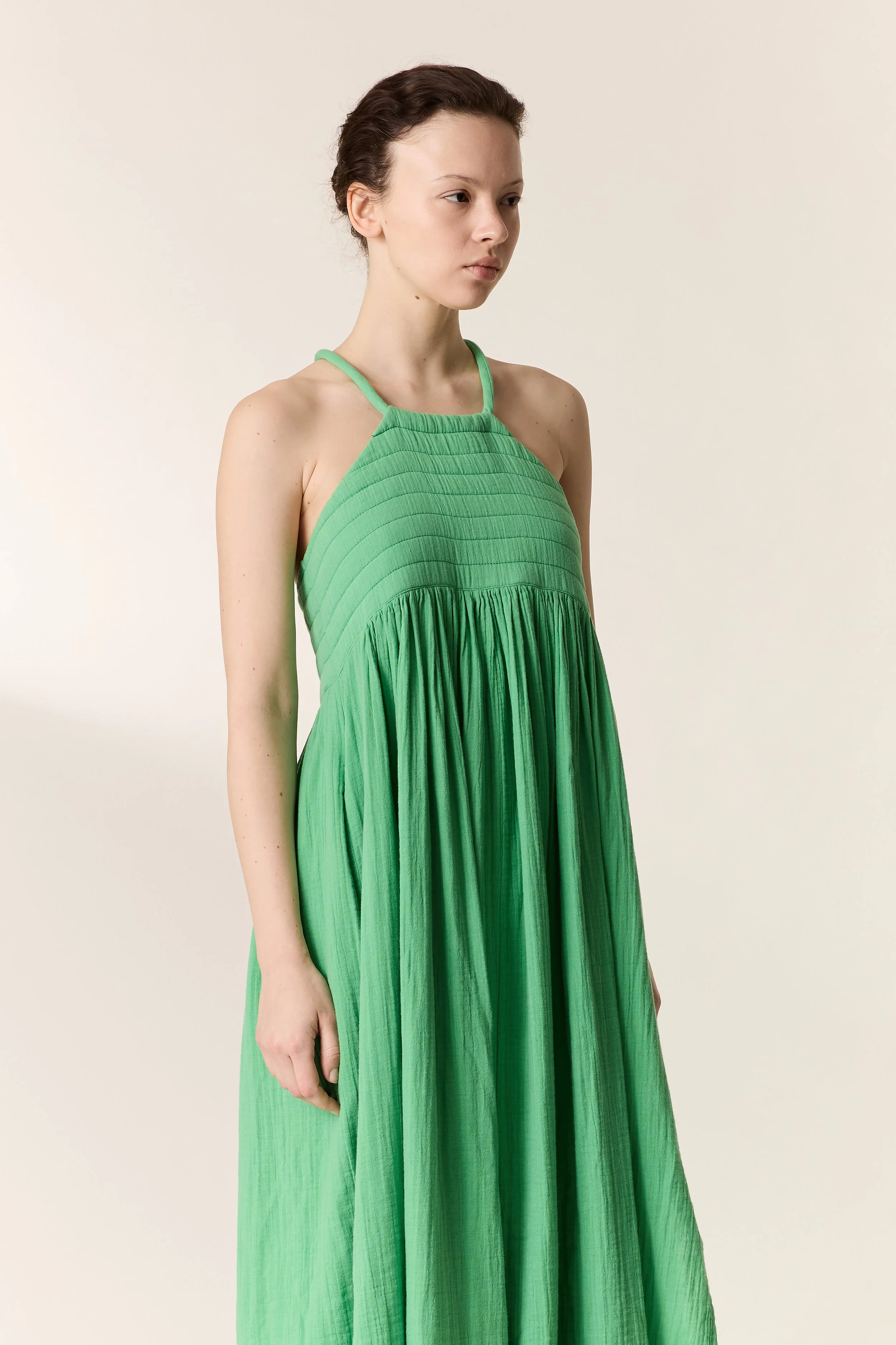 Robe Romee verte Léon & Harper robe longue femme