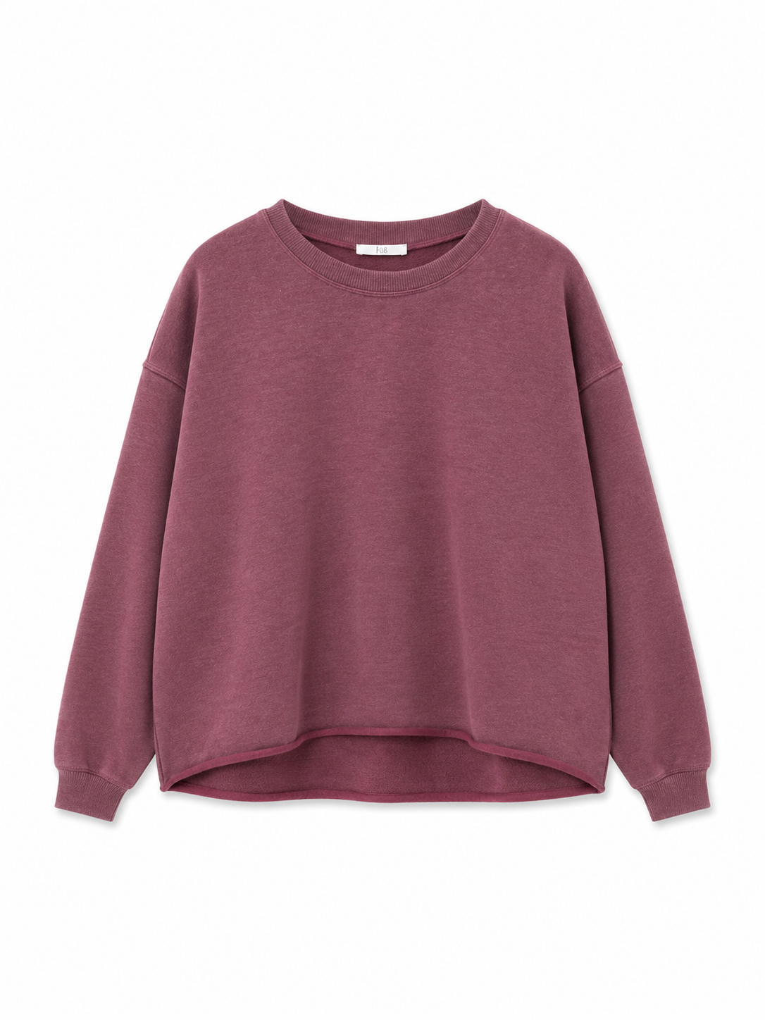 Sweat oversize 100% coton coloris barista délavé, coupe décontractée.