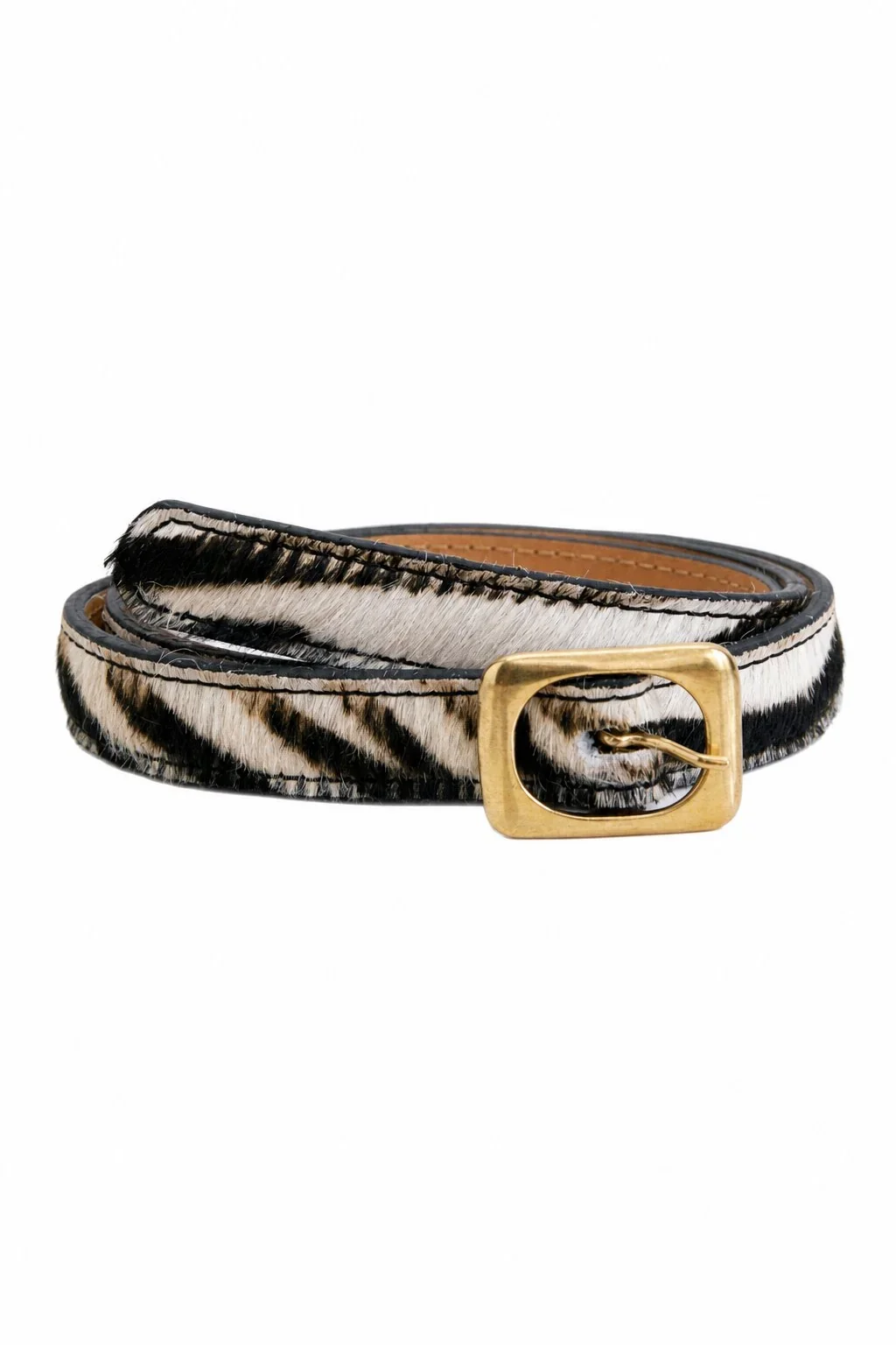 Ceinture Zou imprimé zébré, vue de face sur fond neutre.