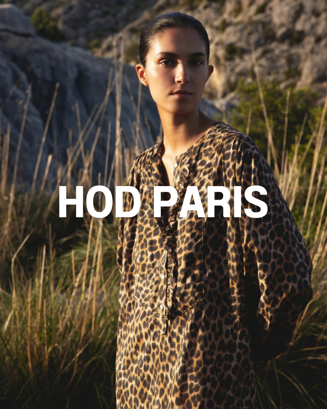 Robe légère léopard large en popeline de coton 