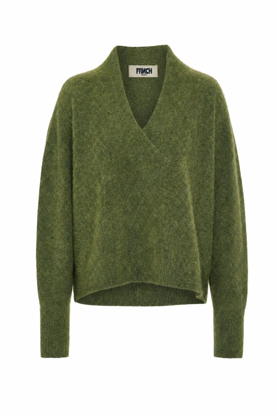 Pull femme Norikura FRNCH Paris en maille texturée laine et alpaga kaki