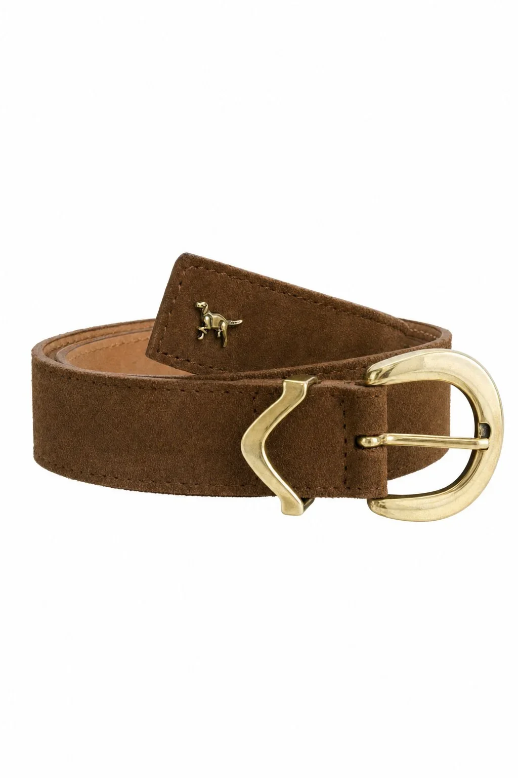 Détail de la boucle dorée à ardillon de la Ceinture Inu.