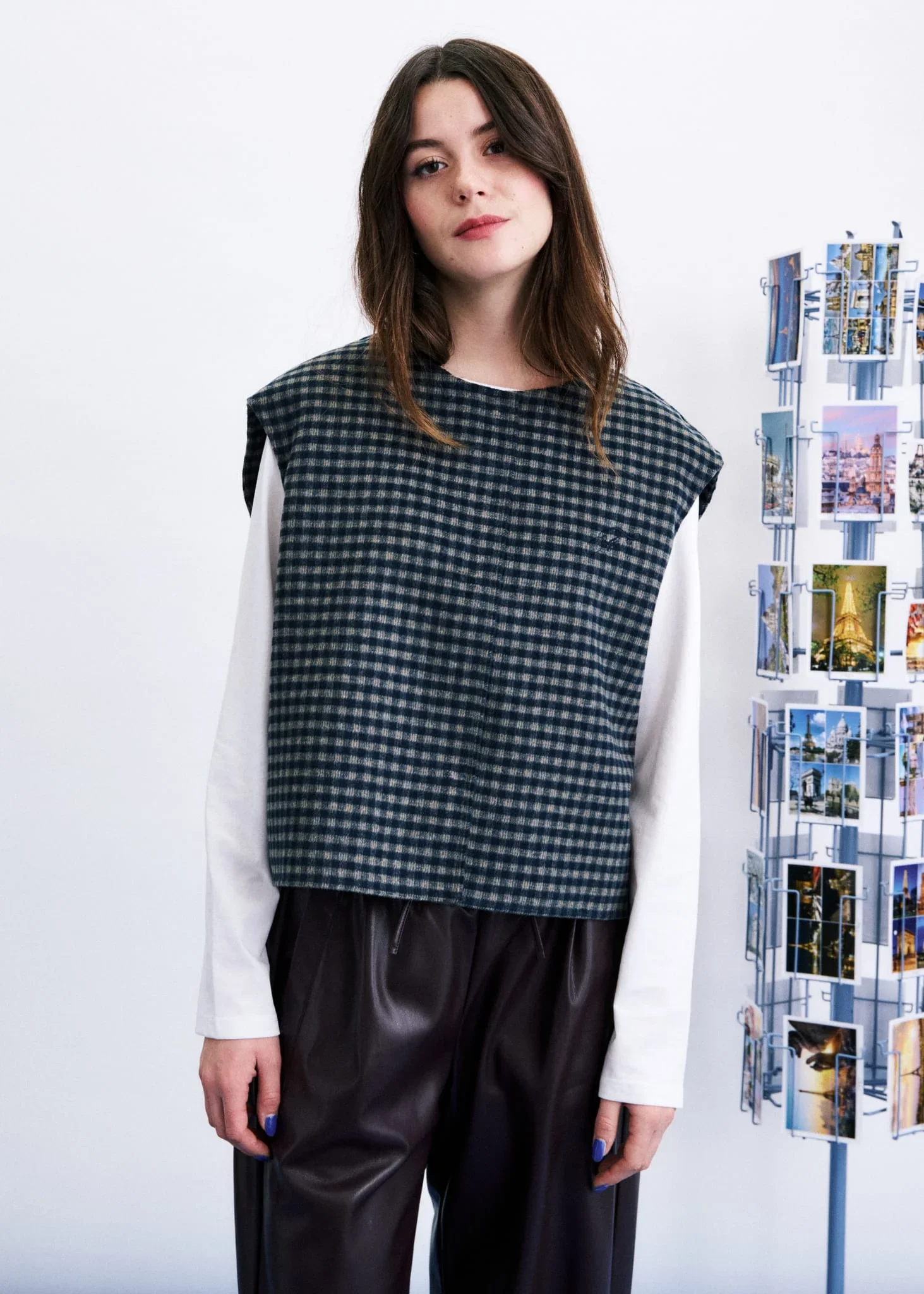 Gilet femme Harrison FRNCH Paris en laine et polyester motif tartan