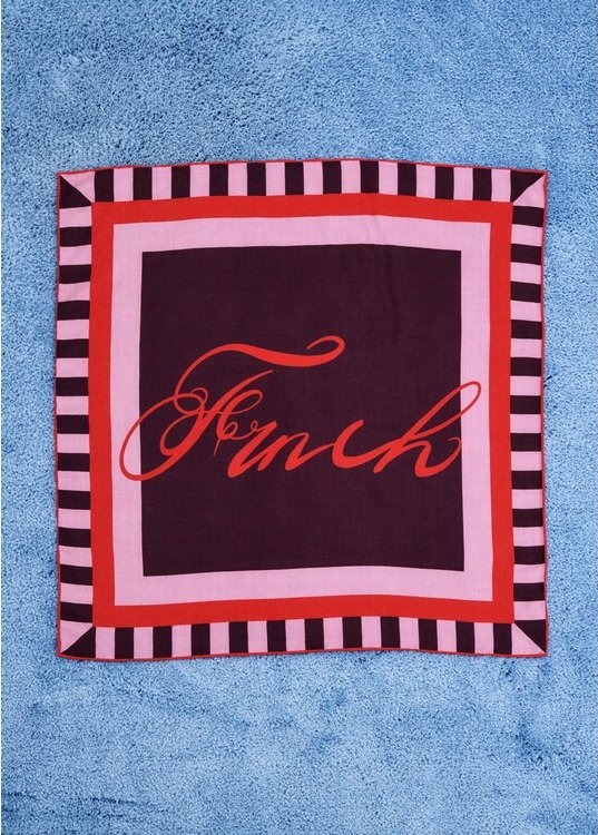 Foulard Mashu Signature Bordeaux & Rose, Frnch Paris