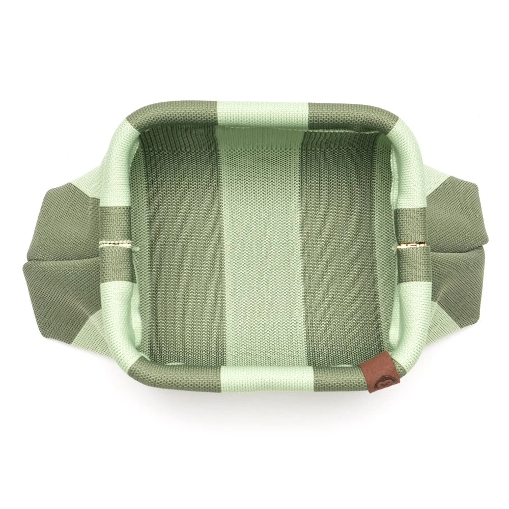 Pochette Emma LOT83 accessoire mode polyvalent vert rayé sauge