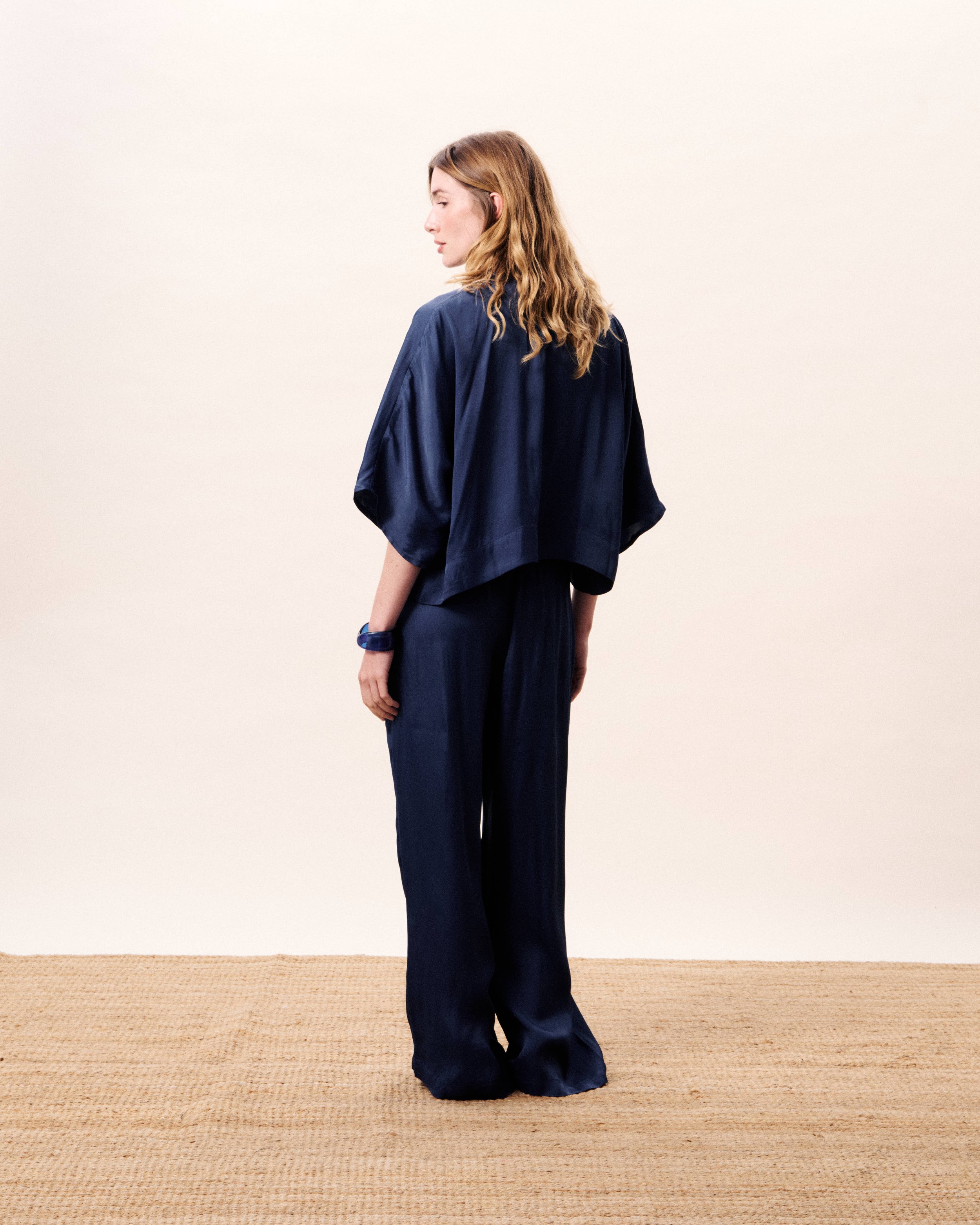 Pantalon Écume bleu Frnch Paris de dos