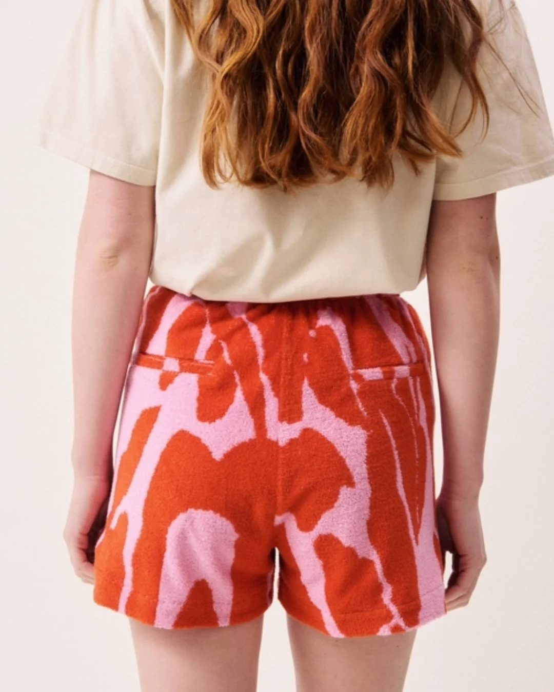 Short Missouri rose et rouge de dos FrnchParis