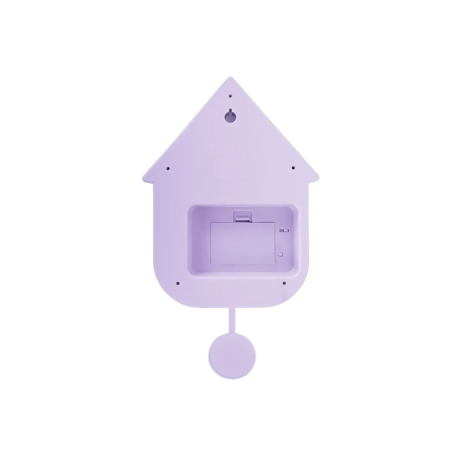 Horloge décorative parme avec volume ajustable et mode silencieux pour plus de confort.