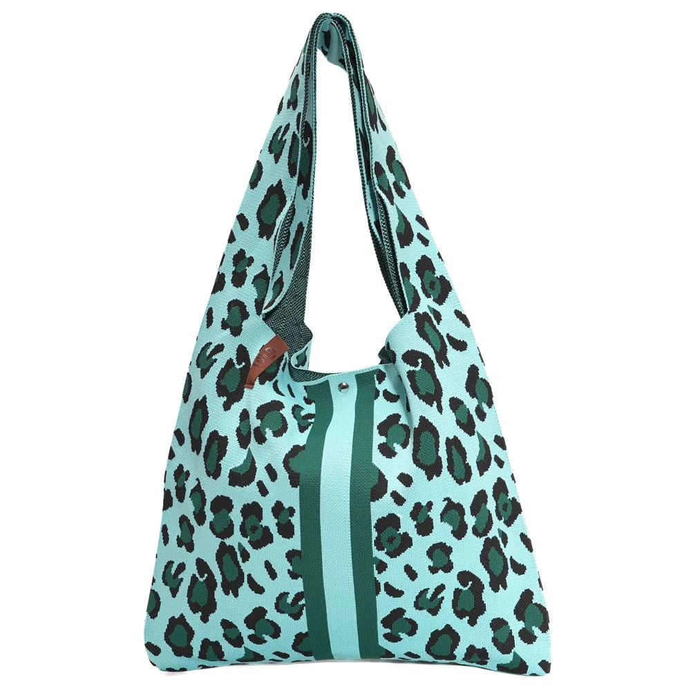 Sac tricoté Lois avec anse en cuir vegan