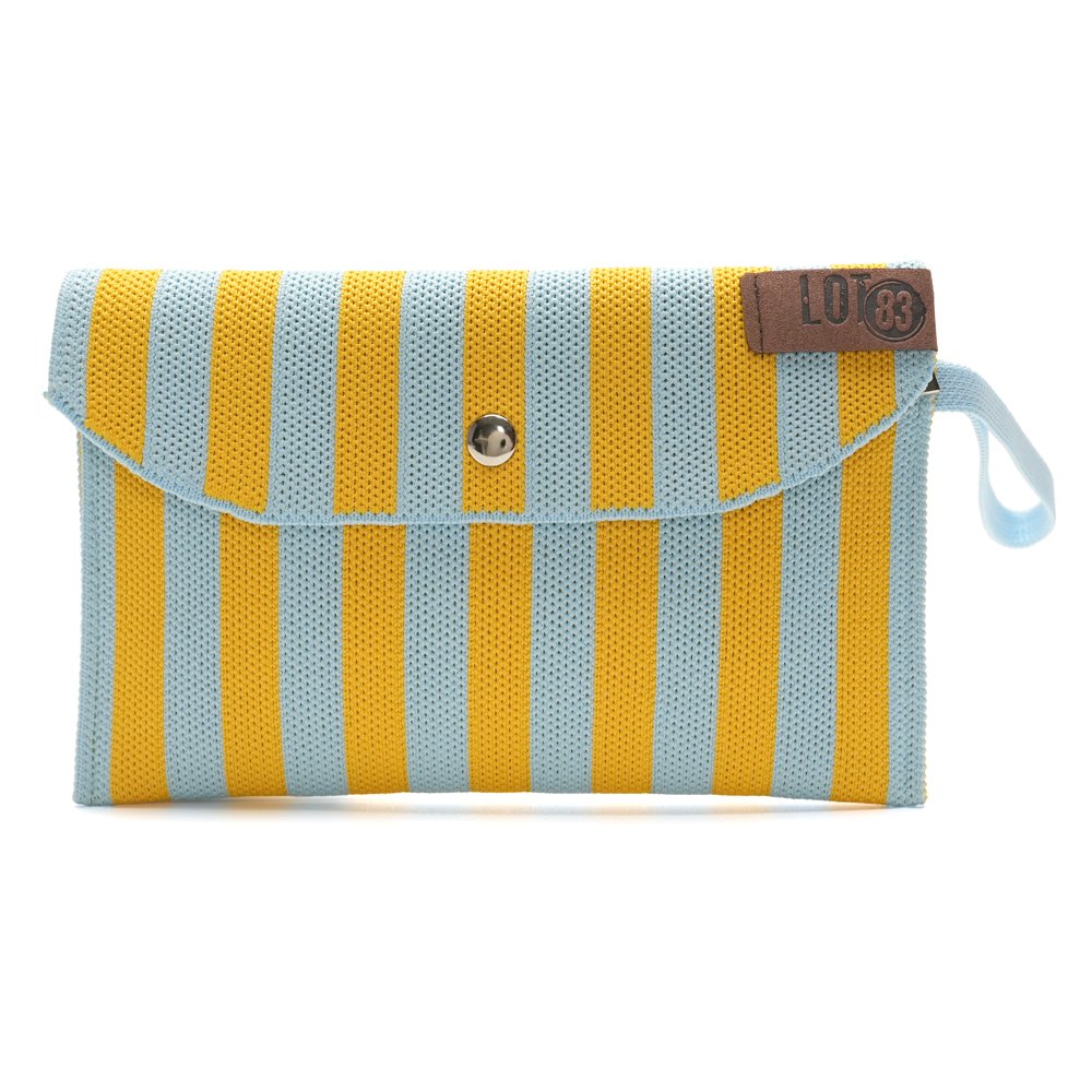 Portefeuille Amber LOT83 rayé jaune et bleu accessoire mode