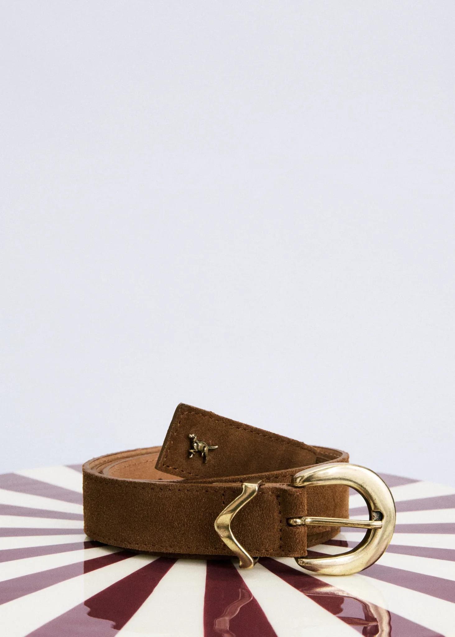 Ceinture Inu Camel en Cuir, Frnch Paris