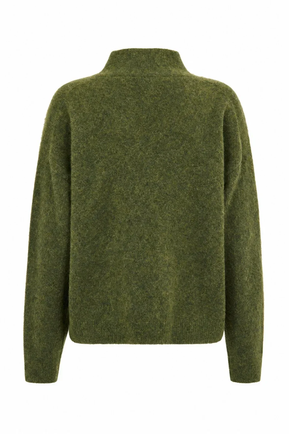 Pull Norikura FRNCH Paris kaki à col V et coupe courte légèrement oversize