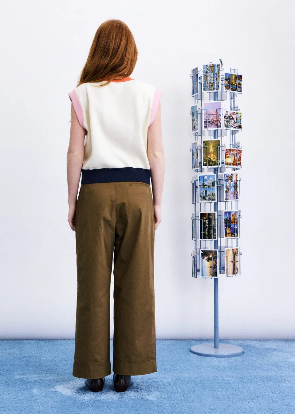 Top en maille femme FRNCH Paris avec détails color block multicolores