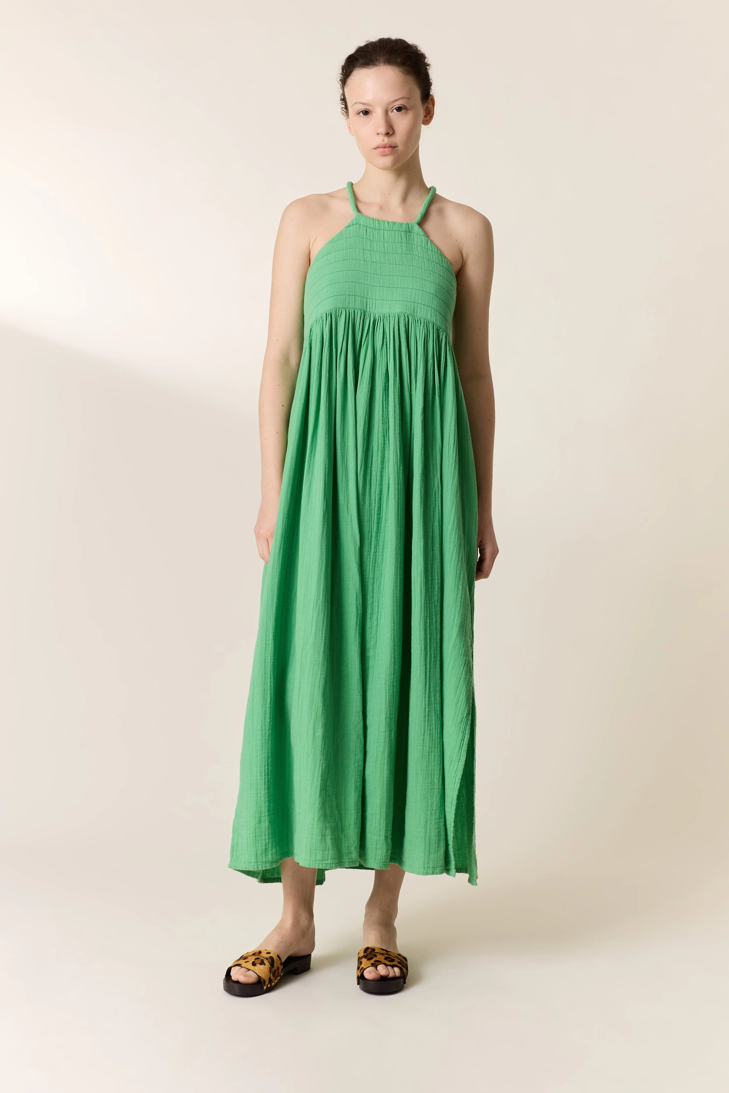 Robe été verte fluide Léon & Harper femme