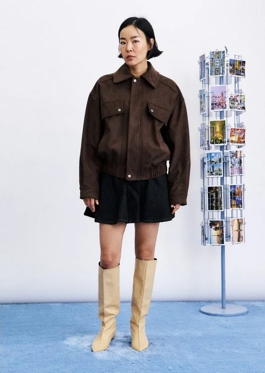 Veste Foxton Suédine marron, Frnch Paris