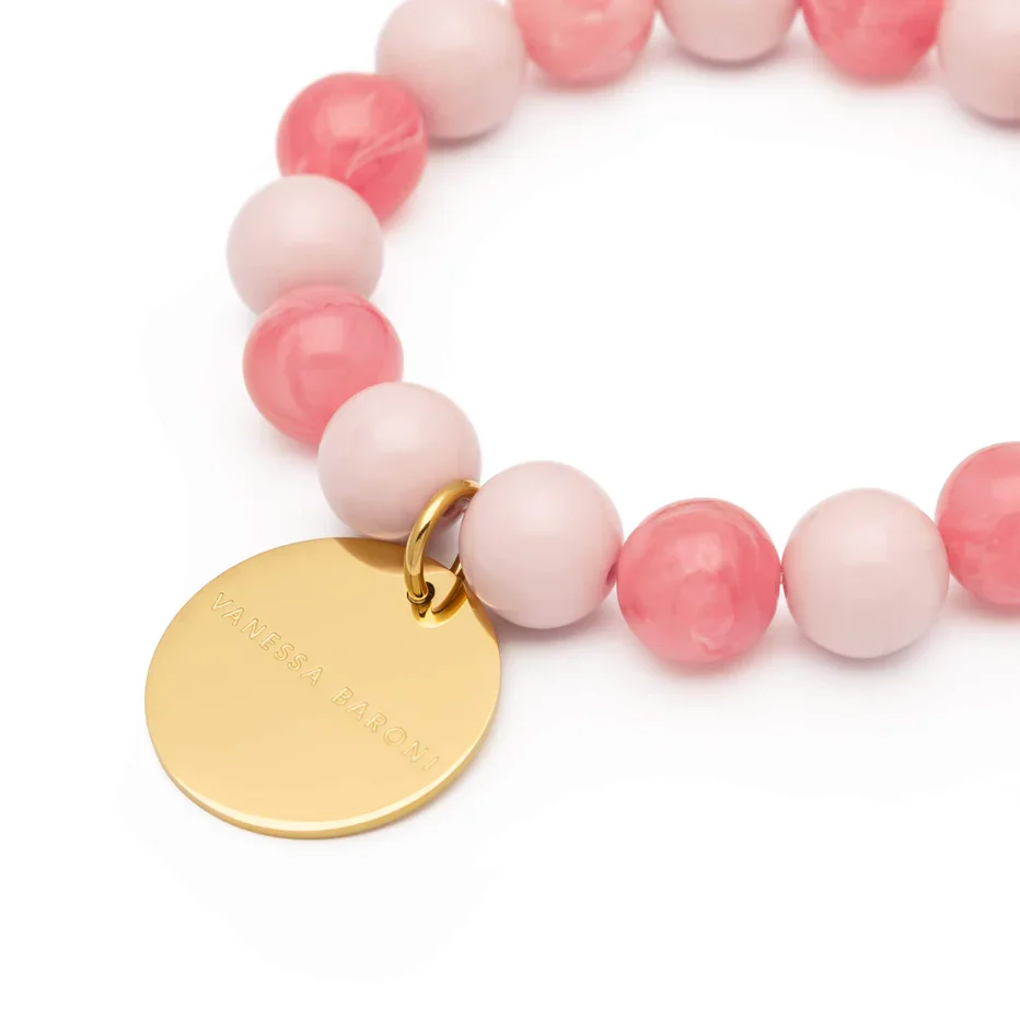 Bracelet flexible rose tendre style minimaliste