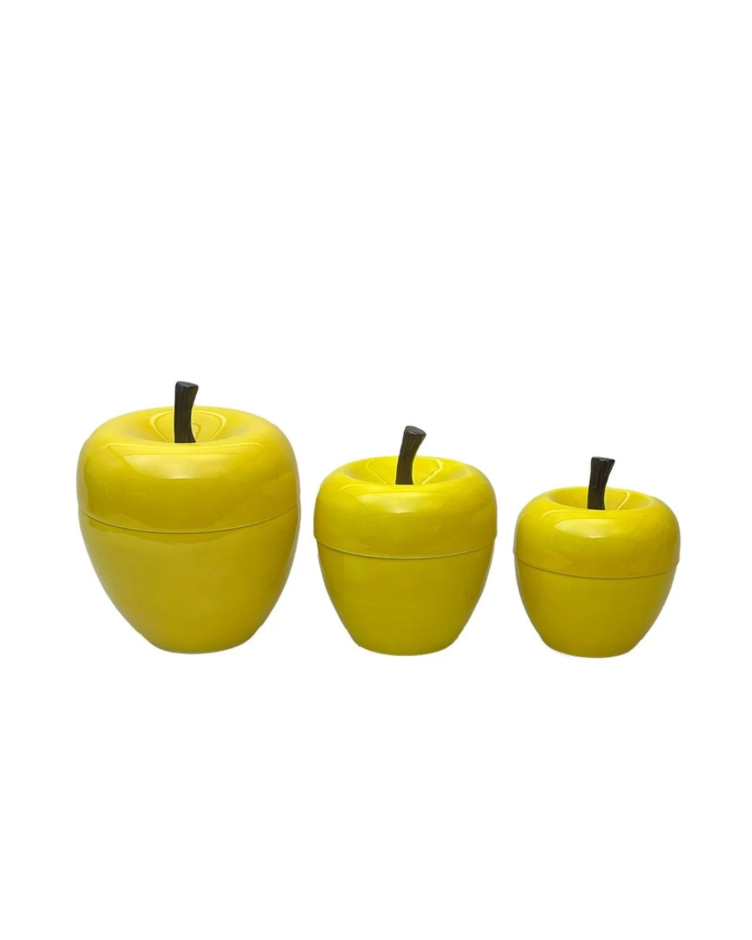 Pomme à Glaçons Jaune trois tailles Métal Émaillé Vintage