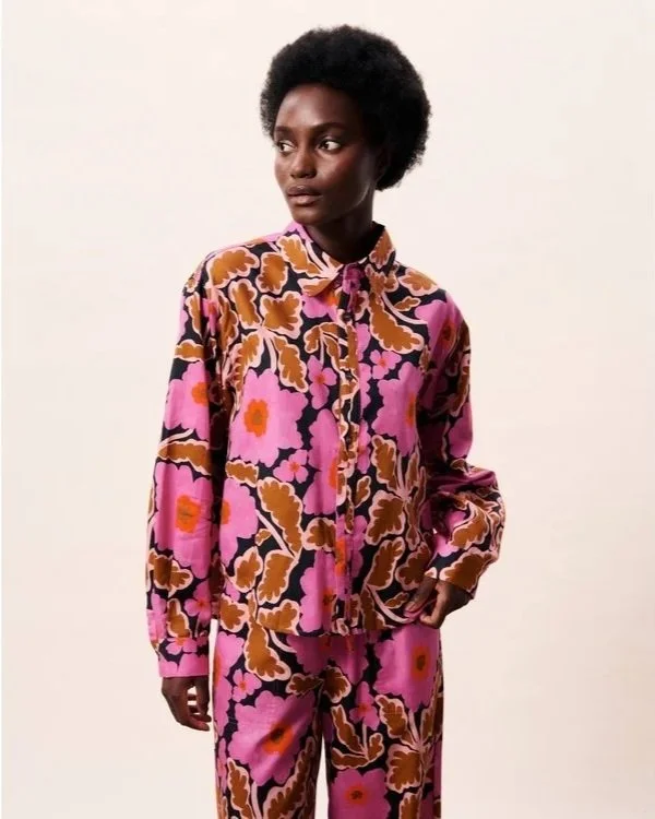 Chemise Sailor a motif fleurs en matiere fluide de la marque Frnch Paris