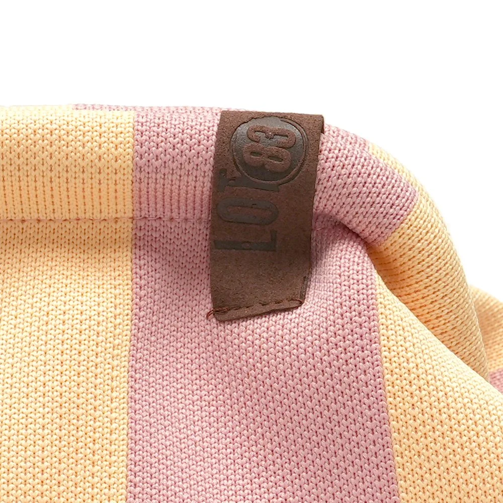 détail Sac Emma LOT83 tissu jersey polyester fermeture pince jaune & rose