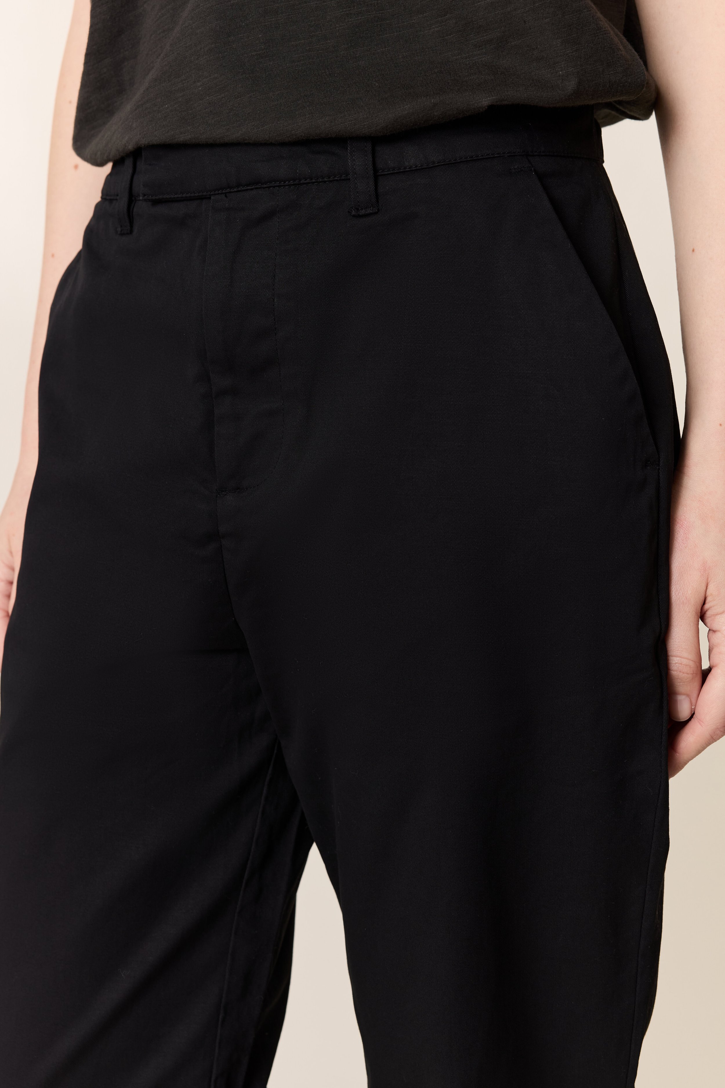 Pantalon coton noir Léon & Harper silhouette moderne