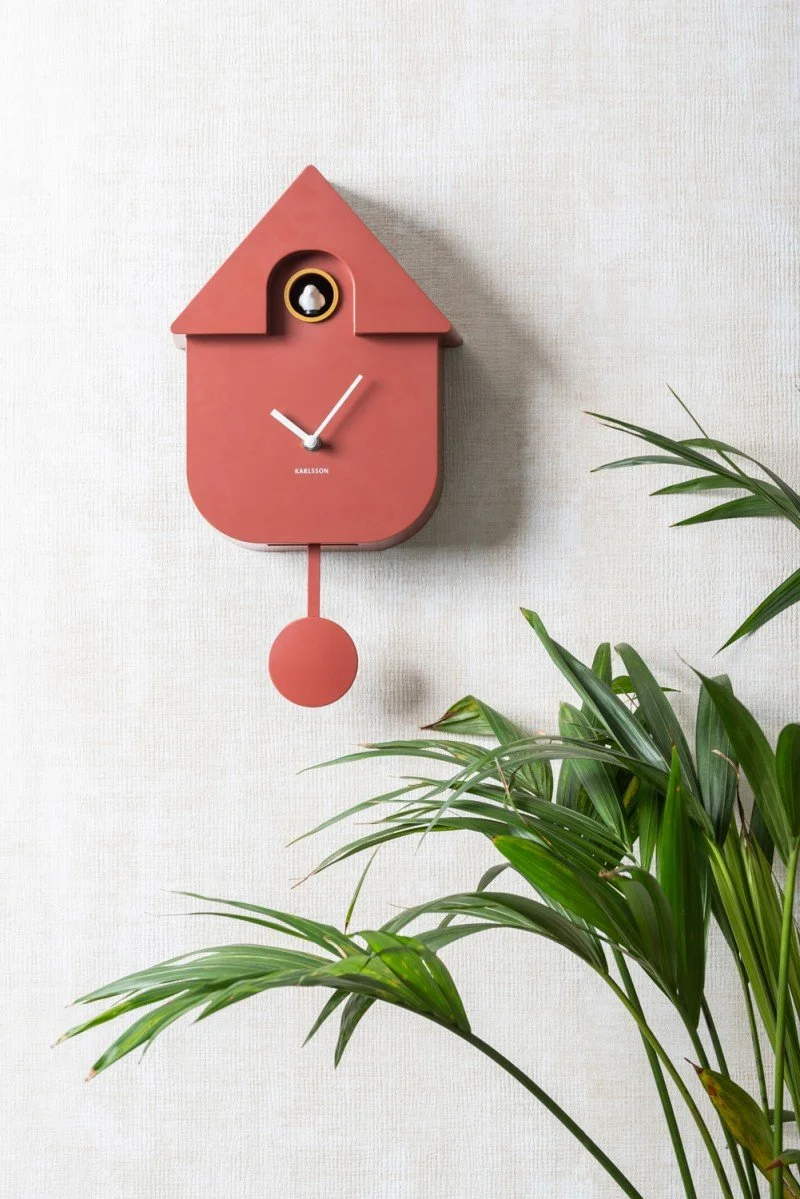 Horloge à pendule Modern Cuckoo Rouge Ocre, Karlsson