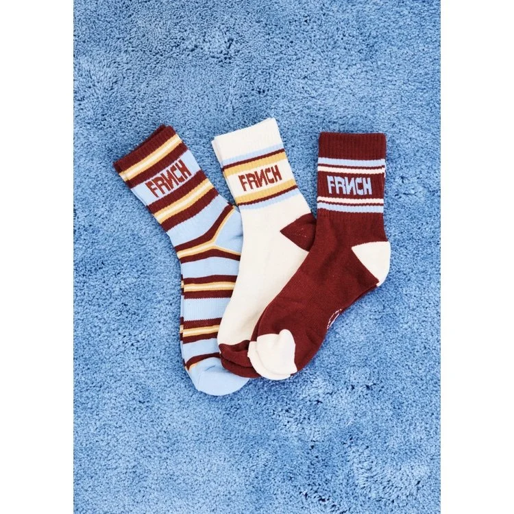Trio Chausettes Egee Bleu FrnchParis