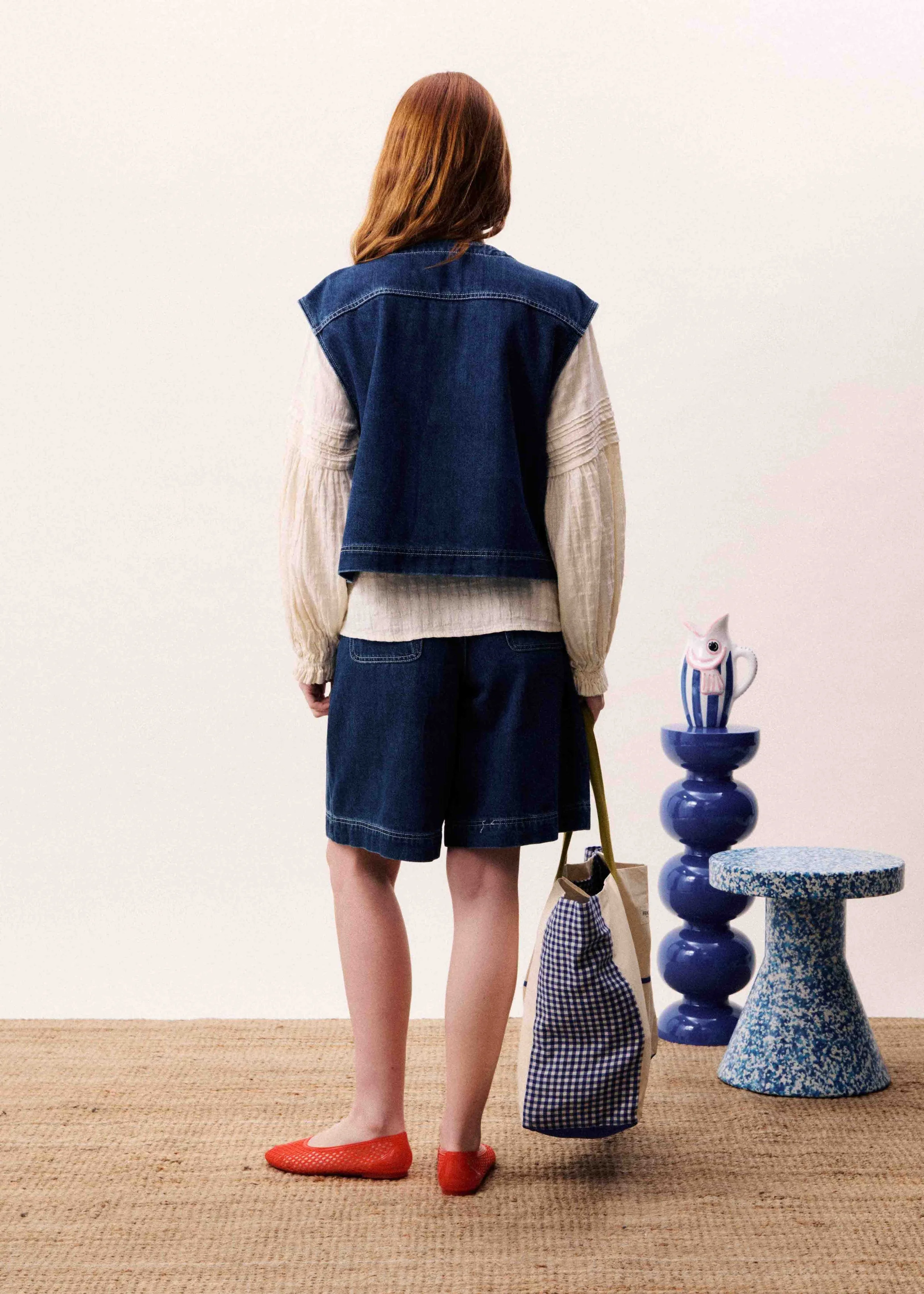 Gilet Victory sans manche bleu en jeans de la marque Frnch Paris