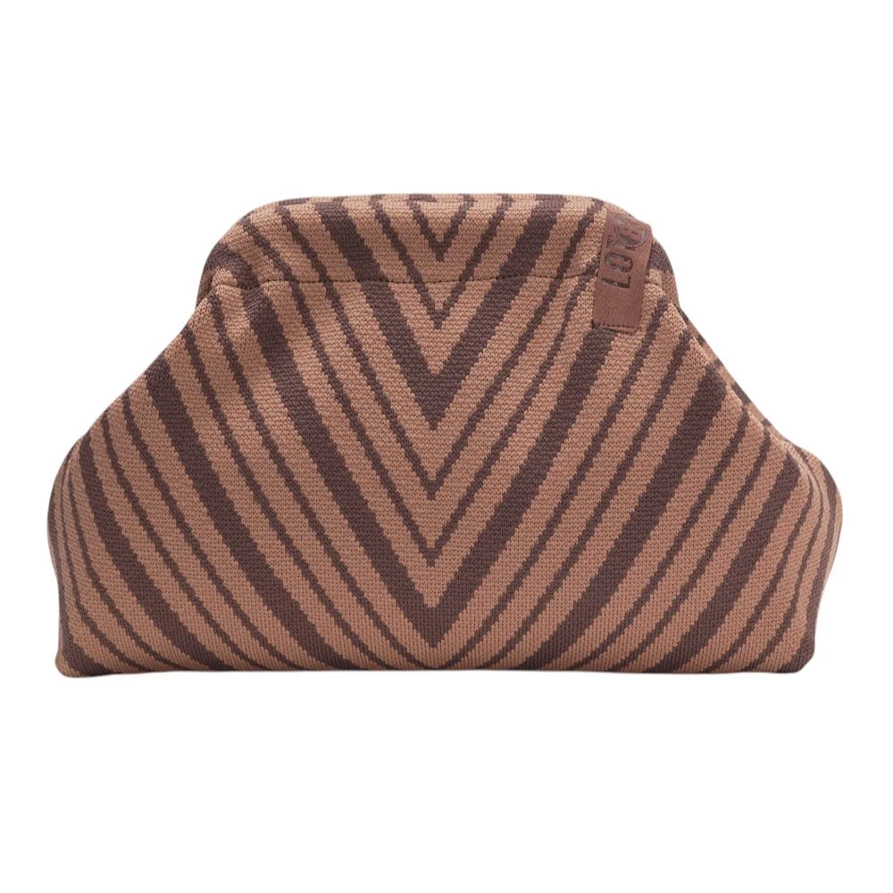 Pochette Emma chevron 161, Marron et Chocolat Lot83