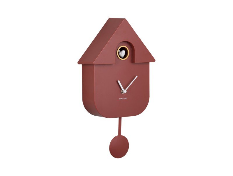 Horloge tendance avec oiseau stylisé  Rouge ocre