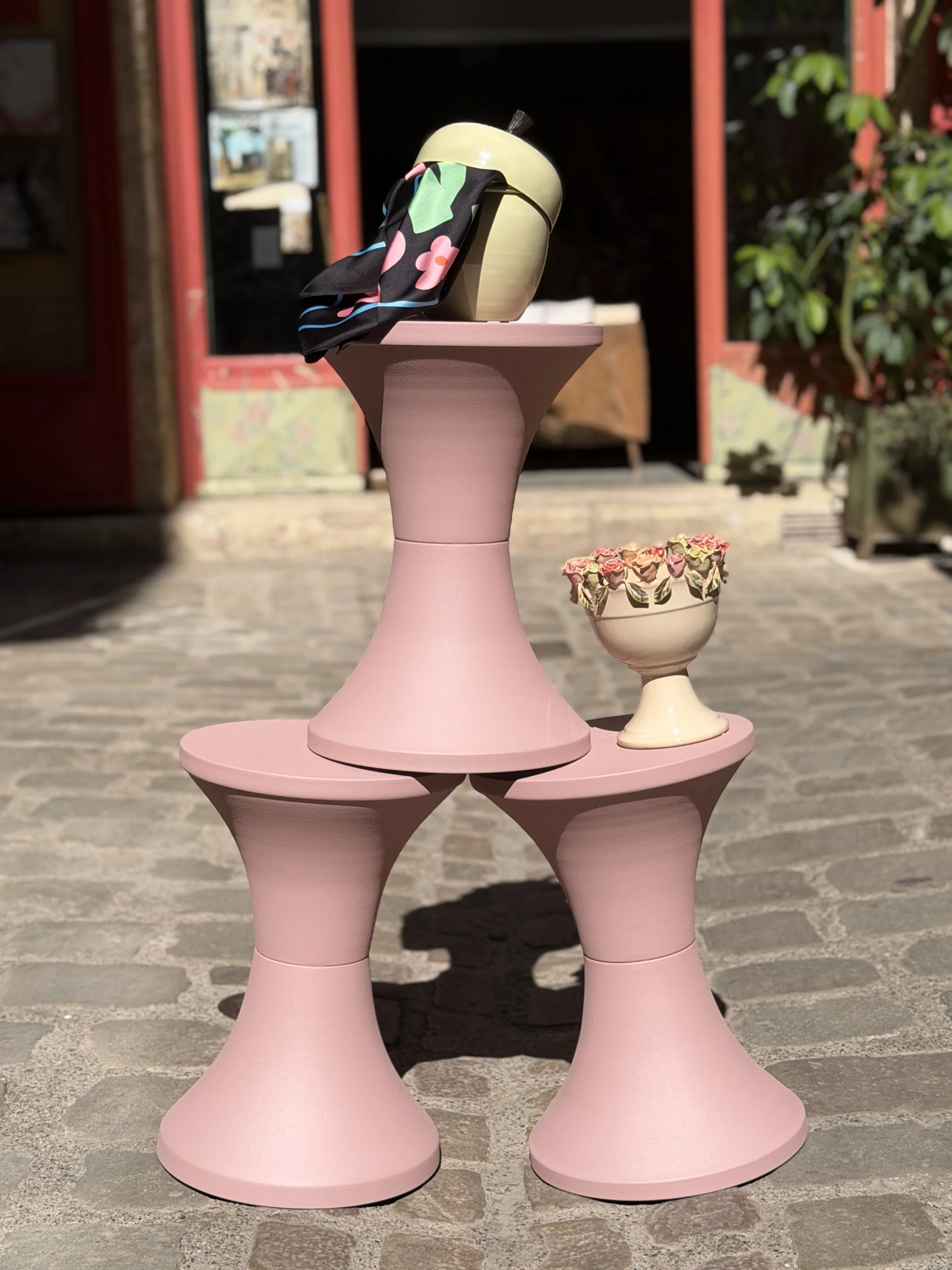 Tabouret Tamtam, Rose granit Bazar de luxe