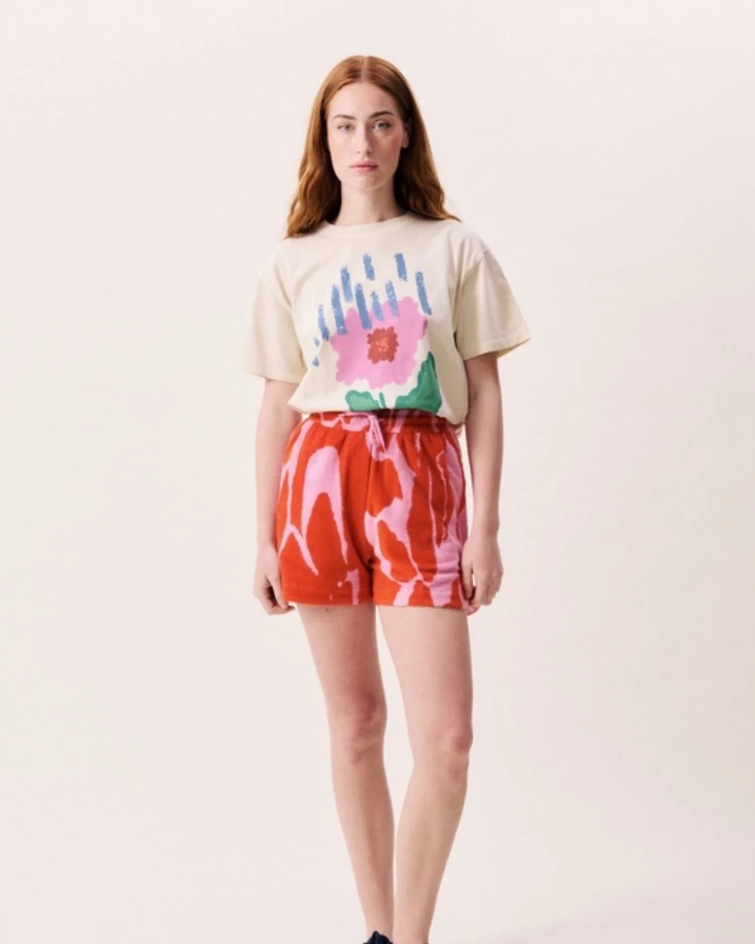 Short Missouri bi color rose et rouge à motif  Frnch Paris