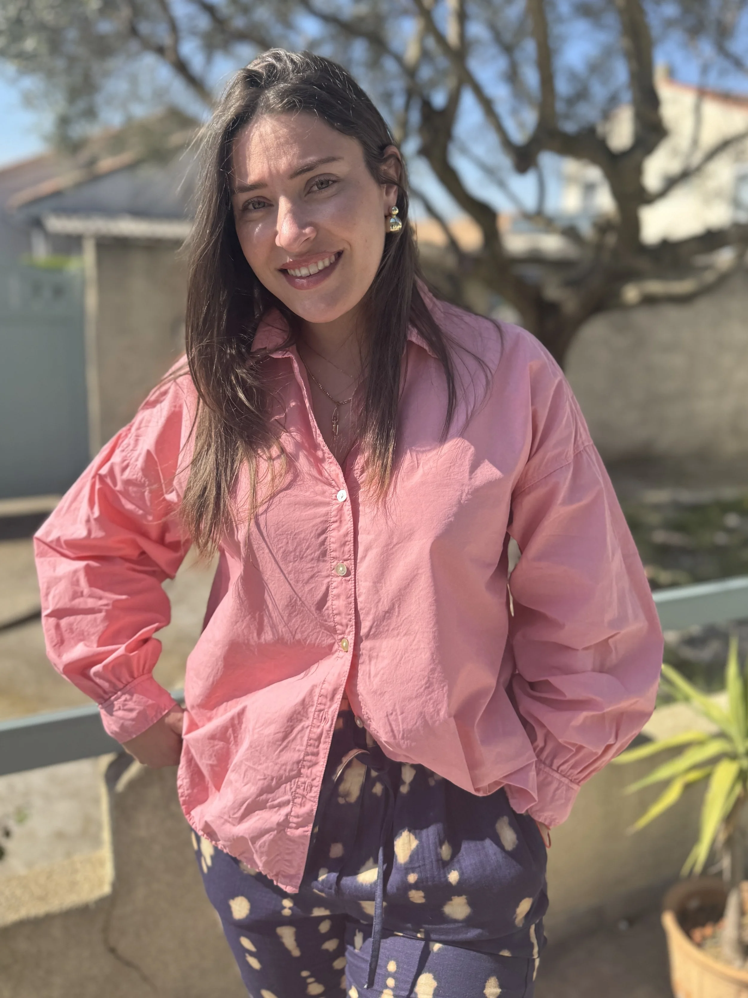 Chemise Kelly Rose Blush de la marque Hod Paris en popeline de coton