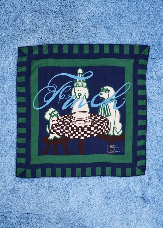 Foulard Kishu Imprimé Caniches, Frnch Paris