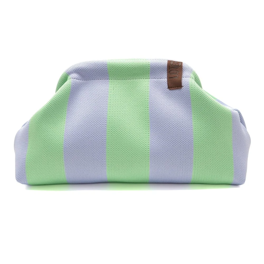 Pochette Emma LOT83 accessoire tendance rayé vert et bleu