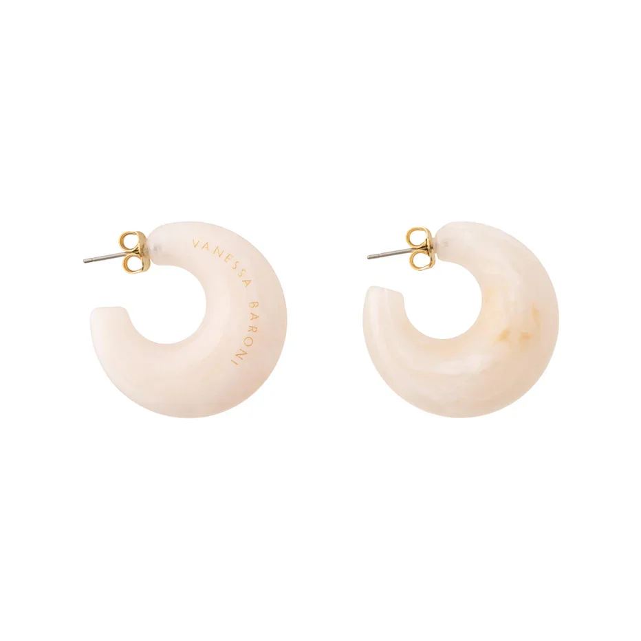 Boucles Vanessa Baroni marbré beige style contemporain