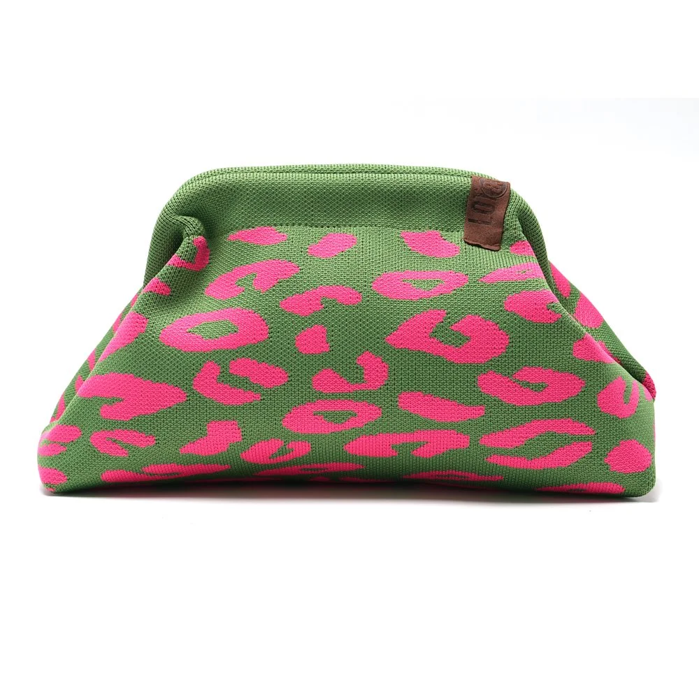 Pochette Emma LOT83 trousse de maquillage design moderne vert & fushia
