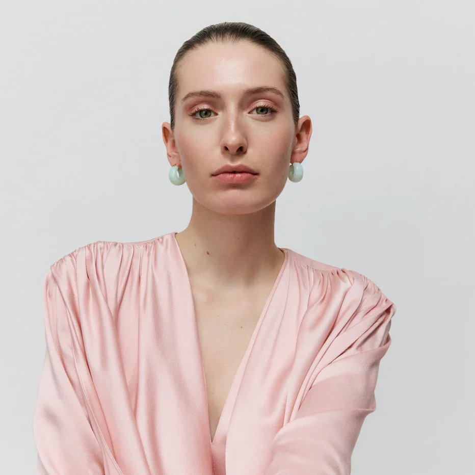 Bijou oreilles circulaire effet marbre tendance