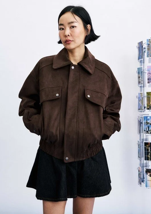 Veste Foxton Suédine marron, Frnch Paris