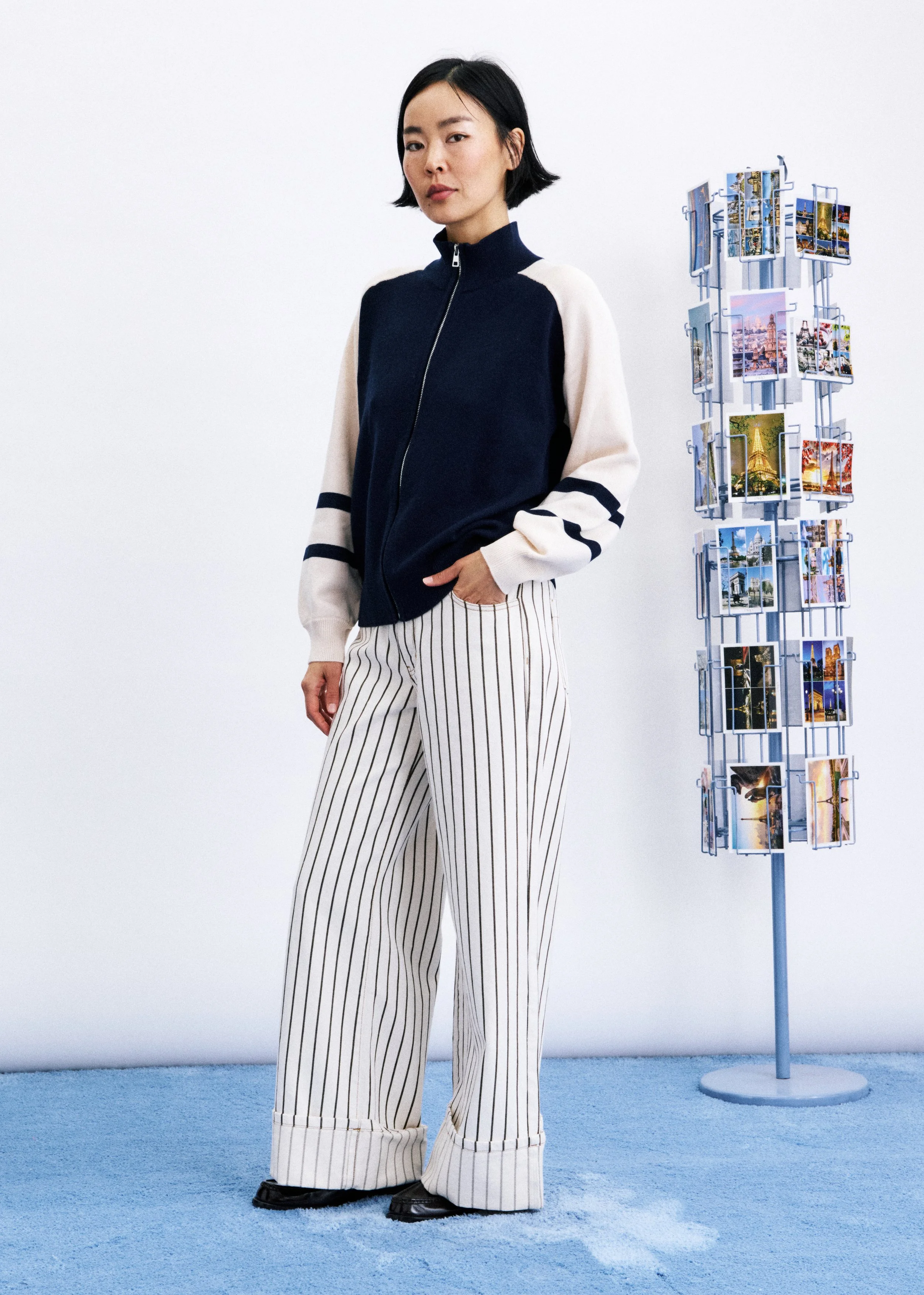 cardigan TIMBRE BLEU MARINE de face