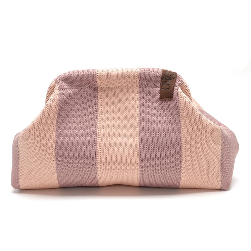 Sac Emma LOT83 tissu jersey polyester fermeture pince pourpre rayé