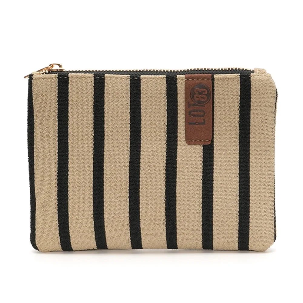 Pochette Pia rose et écru style rayures