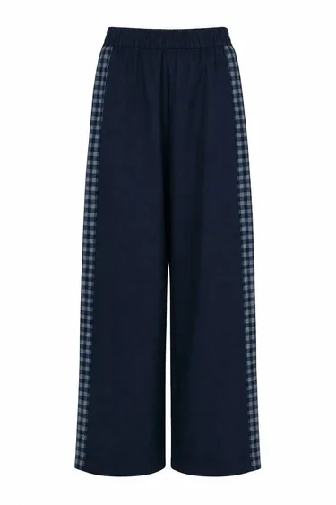Pantalon Jirisan FRNCH Paris sportswear chic marine à coupe large et fluide