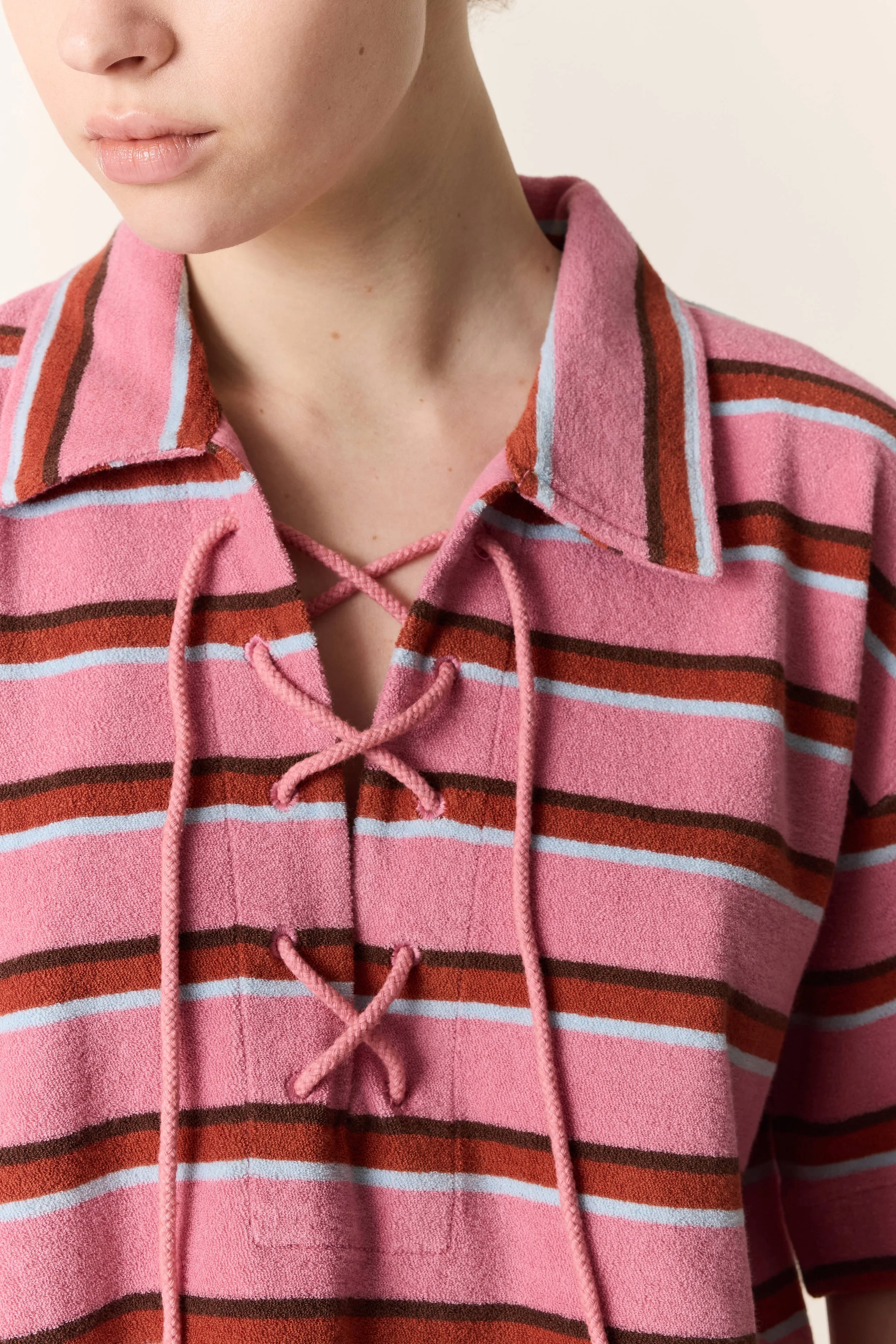 T-shirt rose rayures coton organique Léon & Harper