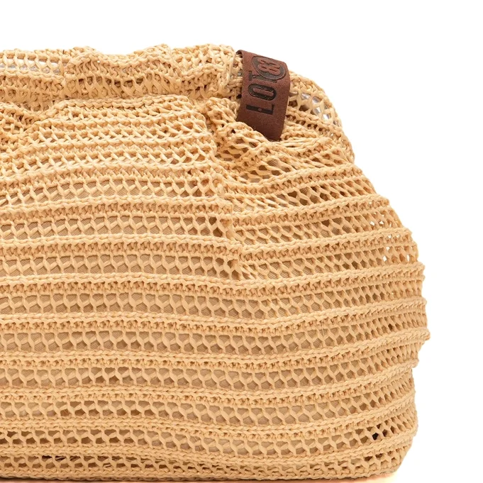 Pochette à emporté partout en maille beige,