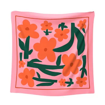 Foulard Pink las flores soie,  Arde